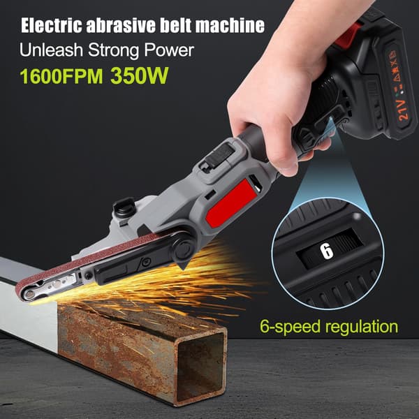 Batteridriven Bältslip, 6-Hastighetskontroll, Kompakt Design,Med 2×Batteri