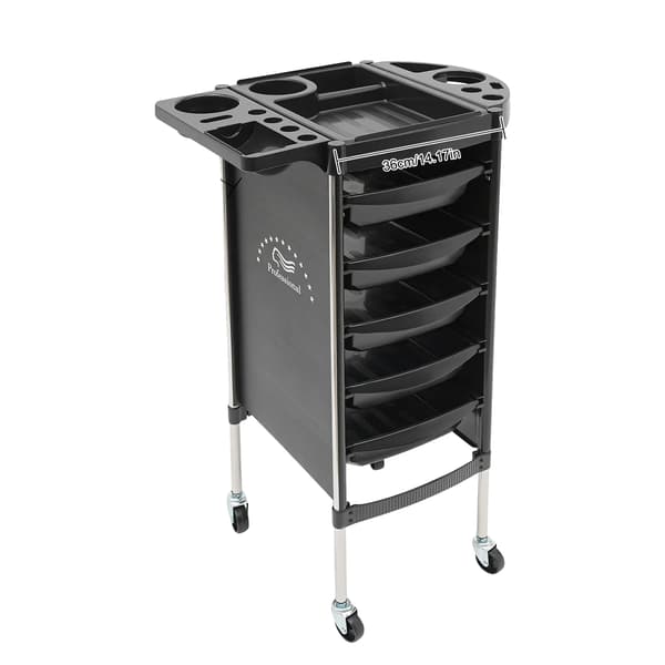 Salonvogn, 6-lags design, 5-skuffe organizer,Sort