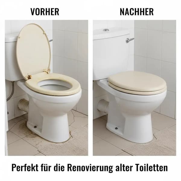 Toiletbræt, Blød Lukke Mekanisme, Holdbar Plast Konstruktion,Beige