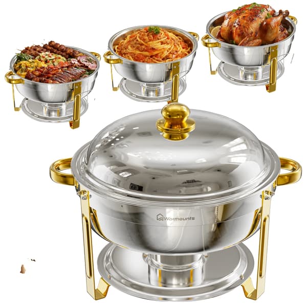 Chafing Dish, Rostfritt Stål Konstruktion, Självserveringsdesign,4PCS