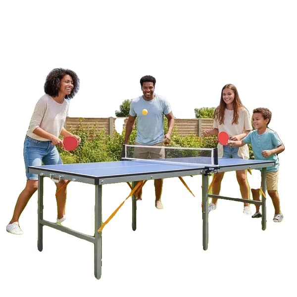 Bordtennisbord, Fällbar Design, Inkluderar Racketar och Bollar,Blå