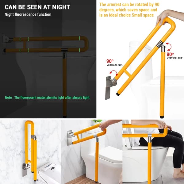 Grebsstang, Foldbart Design, Skridsikker Overflade,Gul