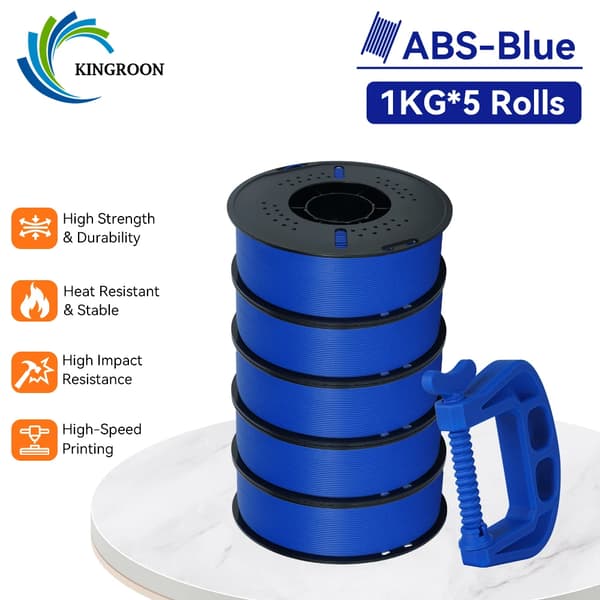 3D-printer filament, TPU fleksibilitet, ABS holdbarhed,5KG ABS-Blå