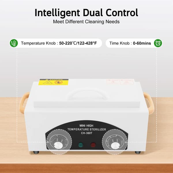 Sterilisator, 2L Kapacitet, Justerbar Temperatur og Timer,Hvid