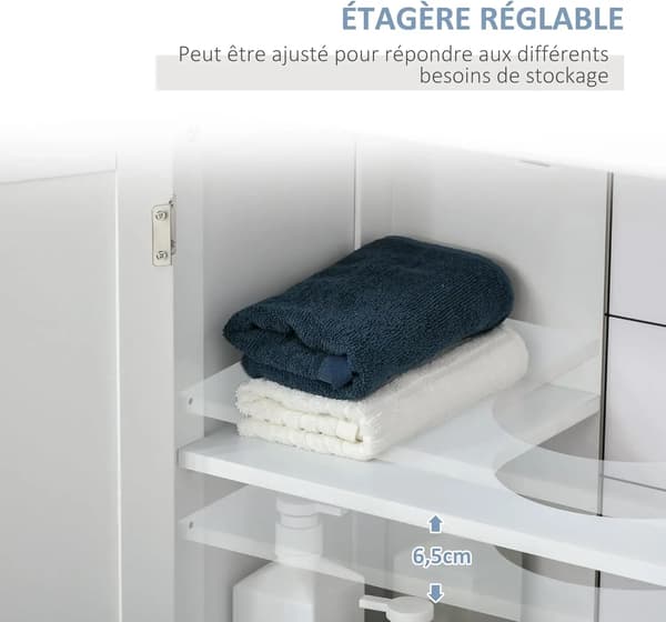 Badrumsskåp, Platsbesparande Design, Lätt Underhåll,VIT