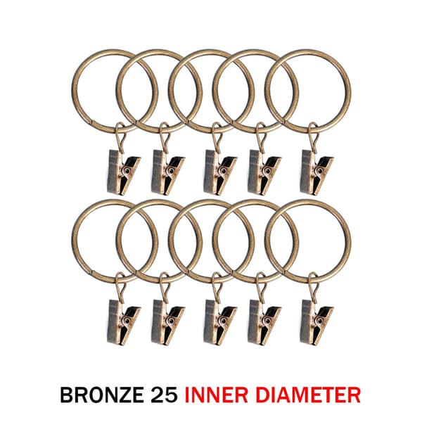 Gardinstangsringe & Spænder, Metal Design, Moderne Stil,Bronze-25mm-a, 30pcs
