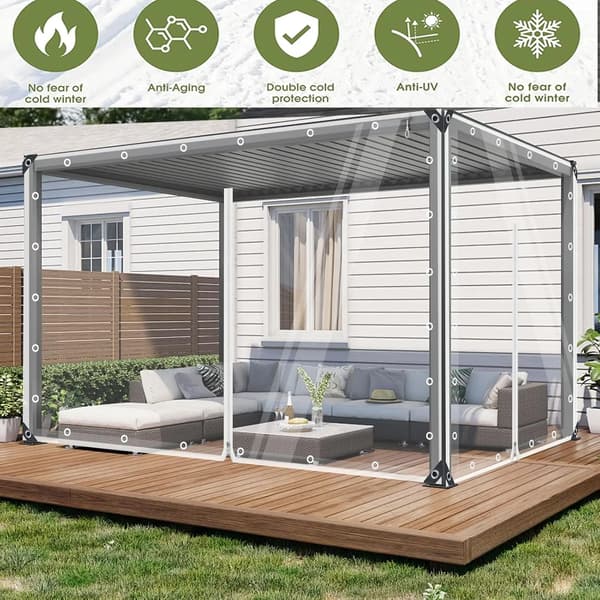 Klar Presenning, Vandtæt, Rivfast,3x3m, Klar-b