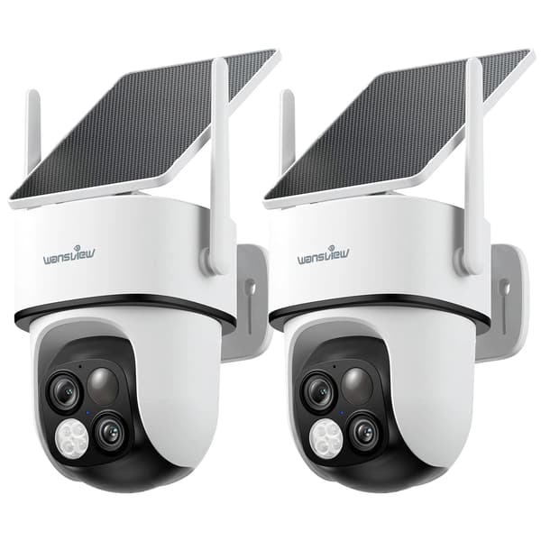 Säkerhetskamerasystem, 2.4G WiFi, solenergi-driven,2PCS