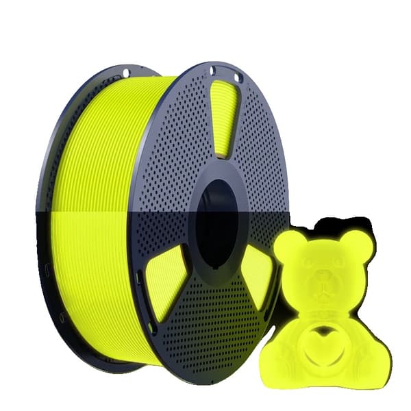 3D-printfilament, selvlysende, PETG-materiale,PETG lysende gul