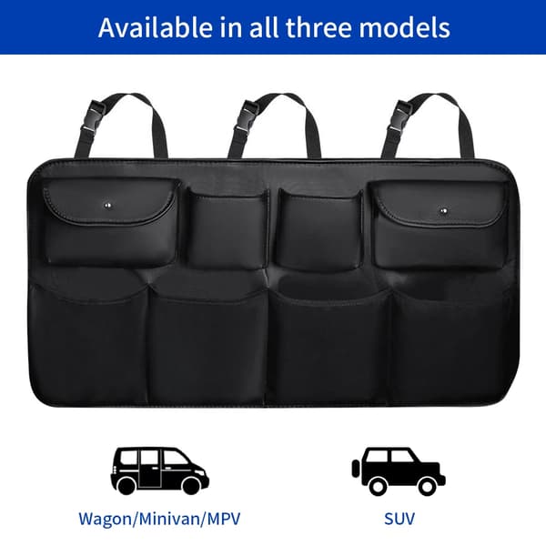 Bil Bagsæde Organizer, Multi-lomme Design, Holdbart Materiale,sort
