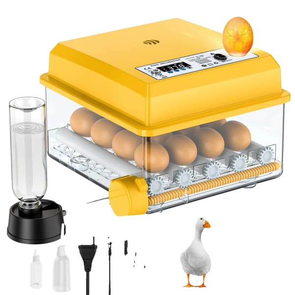 Ägginkubator, Automatisk Vändning, LED Äggljus,VIT