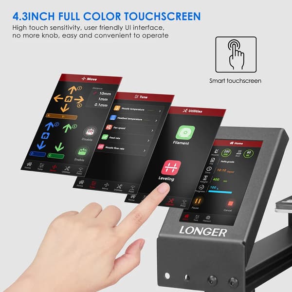 3D-printer, stort byggevolumen, brugervenlig touchscreen,Længere LK5 Pro