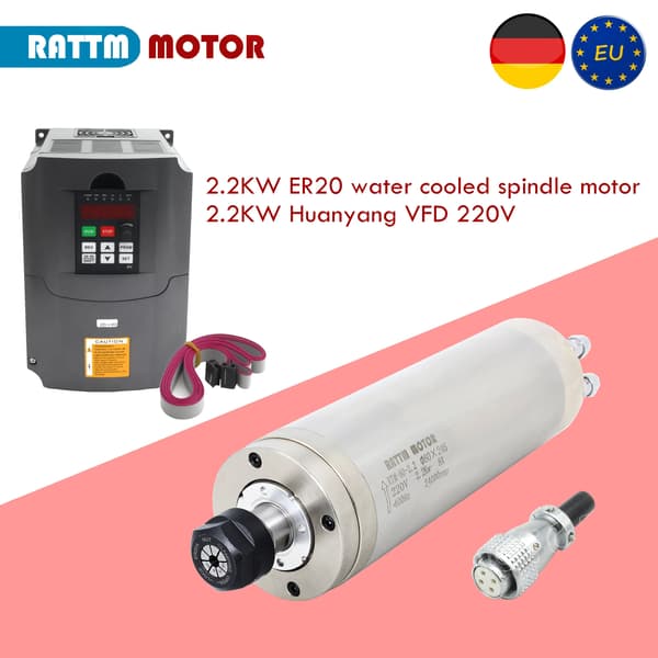 Spindelmotor, vattenkyld, 220 VAC,Med VFD