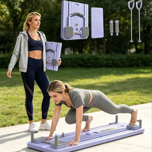 Fitness Reformer, Hållbart Material, Fällbar Design,Lila