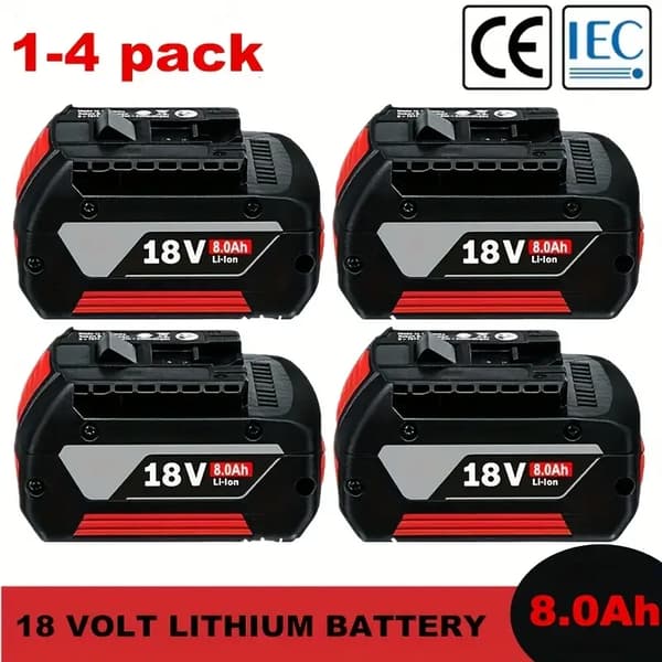 Batterikit, 18V, 8000mAh kapacitet,8.0ah-4pcs