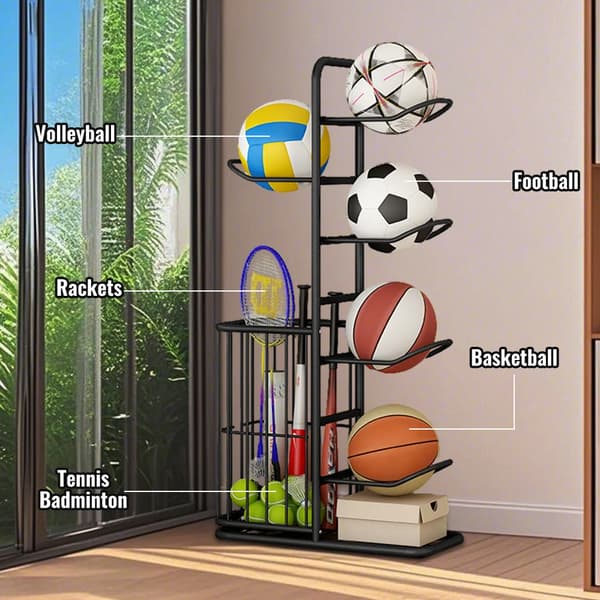 Opbevaringsreol, Justerbare Fødder, Pladsbesparende Design,sort