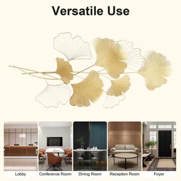 Väggdekoration, Modern Stil, Bladdesign,Guld