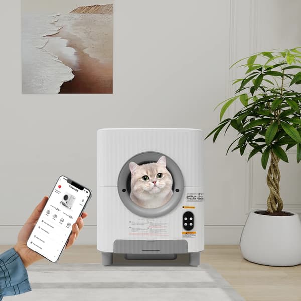 Kattebakke, Selv-rensende, Smart Lugt Kontrol,HVID