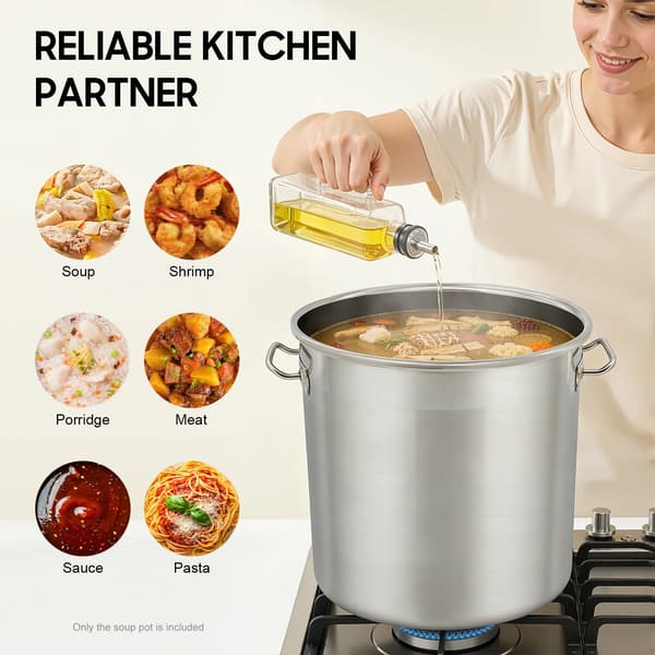 Suppetop, 50L kapacitet, holdbart rustfrit stål,sølv, 5L