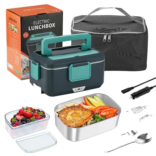 Elektrisk Lunchlåda, Dubbel Spänning, Snabb Uppvärmning,grön