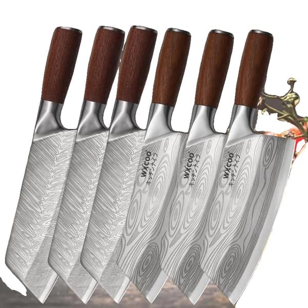 Kokkekniv Sæt, Rustfrit Stål, Alsidig Køkkenbrug,6PCS