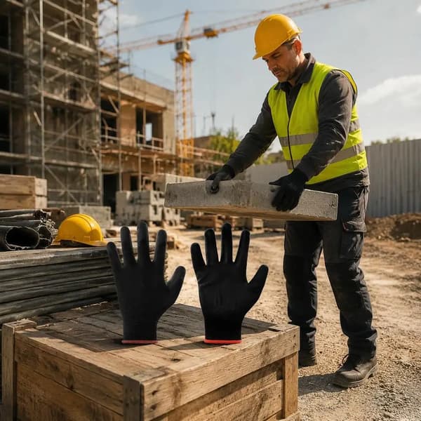 Arbejdshandsker, Holdbart Polyester, Komfortabel Pasform,Sort