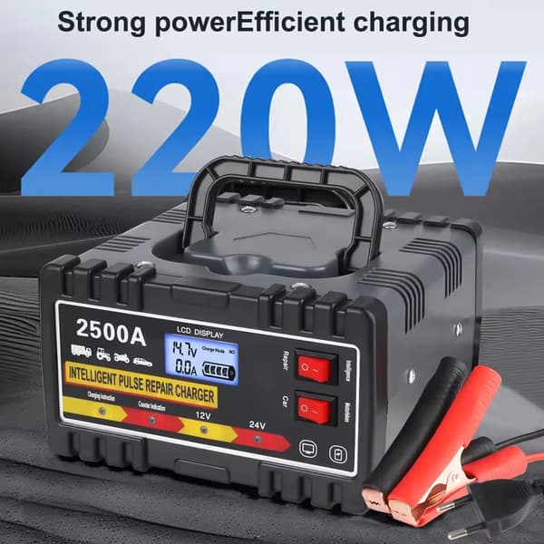 Smart Pulse Reparer Lader, Letvægtsdesign, Realtidsovervågning,sort