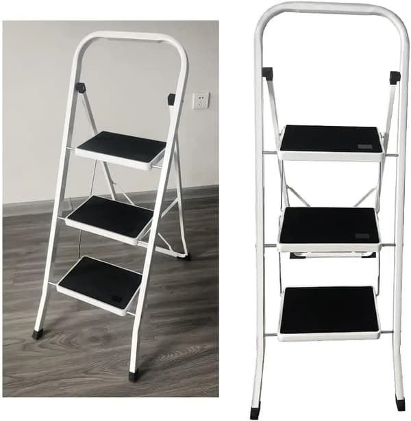 Stegpall, Fällbar Design, Säkerhetsfunktioner,3 steg