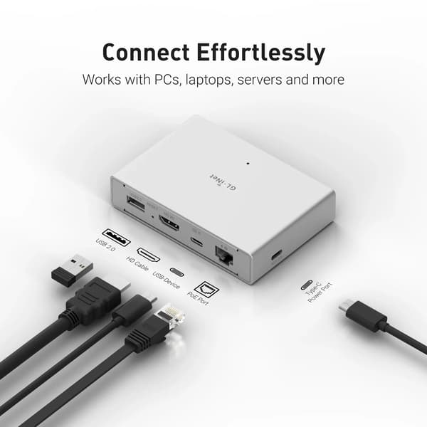 Fjern KVM, 4K opløsning, PoE strømunderstøttelse,RM1PE