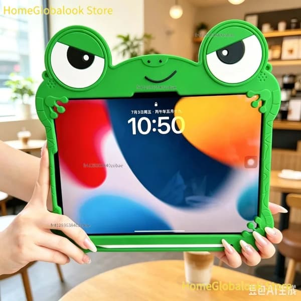 Tablet Cover, Silikone Materiale, Stødabsorberende Design,Med rem