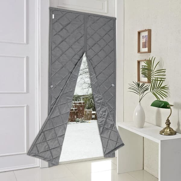 Dørgardin, Termisk Isolering, Støjreduktion,GRÅ, W100cm*H210cm