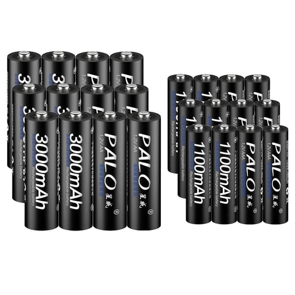 Genopladelige batterier, NiMH, smart oplader,12AA og 12AAA