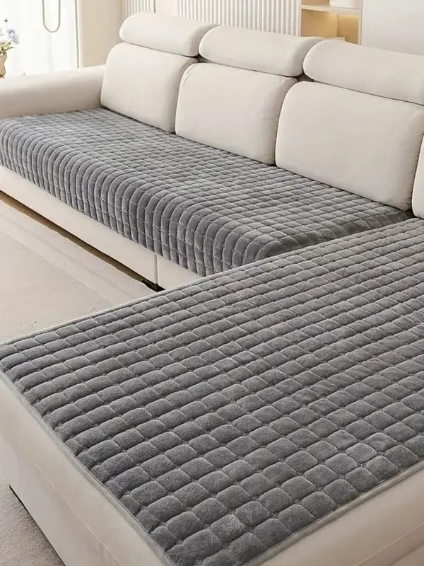 Sofaovertræk, Antiskrid Design, Nem Pleje,Mørk Grå, 2pc-c