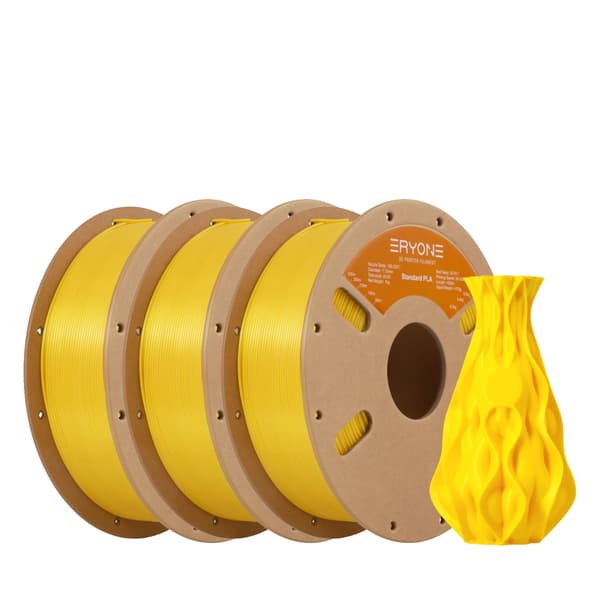 PLA Filament, 1,75 mm Diameter, Højkvalitets 3D Printmateriale,Gul-3kg