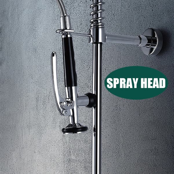 Køkkenvandhane Sprayhoved, Messingmateriale, 1/2 Tomme Forbindelse, Dobbelt Spraytilstand, 1.8 GPM Flow Rate, Poleret Krom Finish