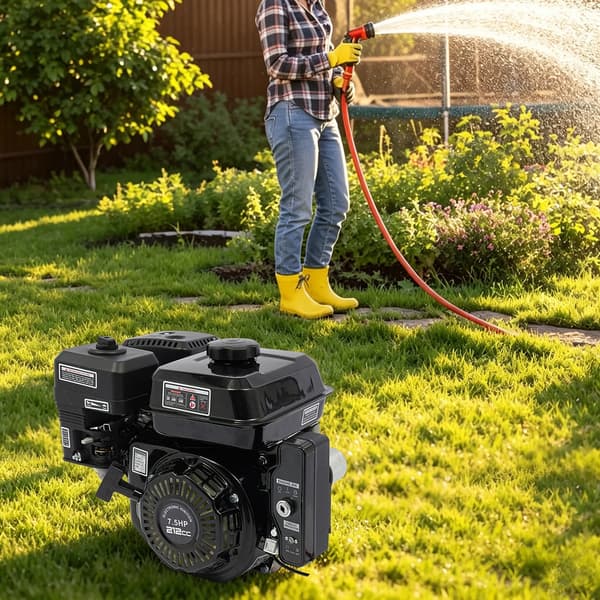 Benzinmotor, 7,5 HK, 210 cc slagvolumen,sort