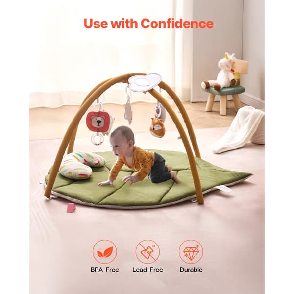 Babylekmatta, 6 sensoriska leksaker, överdimensionerad bladformad design,6 Leksaker