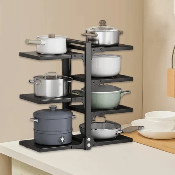 Køkkenrække, Justerbart Design, Multifunktionel Organizer,sort