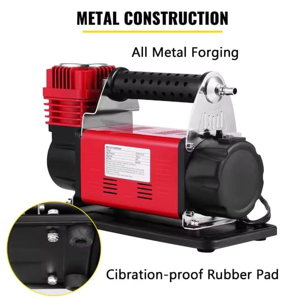 Luftkompressor, 160L/min kapacitet, 150 PSI tryck,EU, Röd