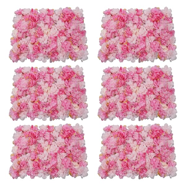 Konstgjord Blomväggspanel, Silkesmaterial, Väggmontering,rosa