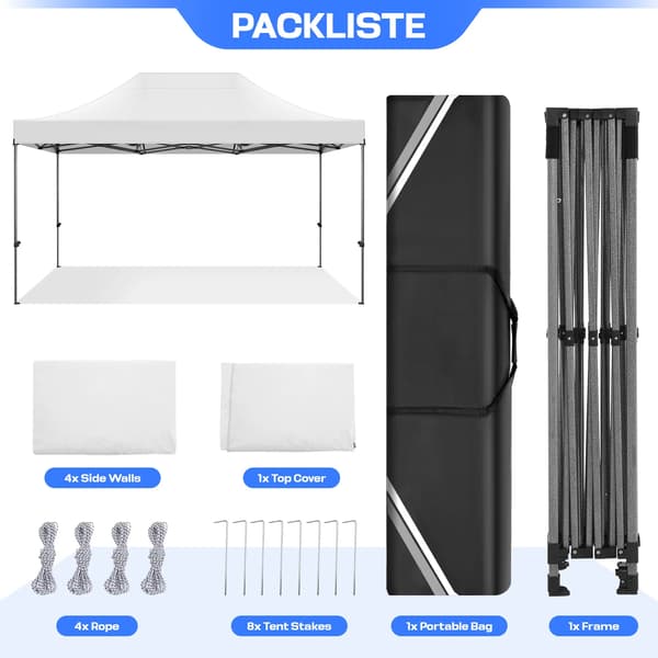 Paviljong, Vattentät, Kraftig Ram,Mörkgrå
