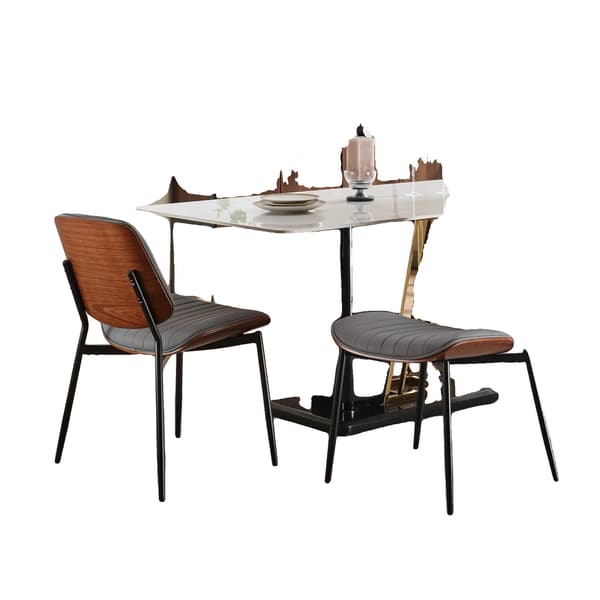 Matstolar, Mid-Century Modern Design, Hållbara Material,Grå - PU-läder - Skum