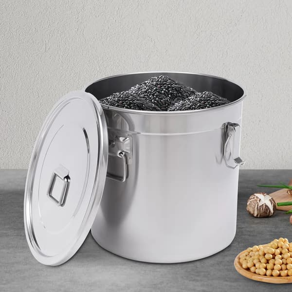 Lufttät Behållare, 33L Matförvaring, Läcksäker Design,Silver