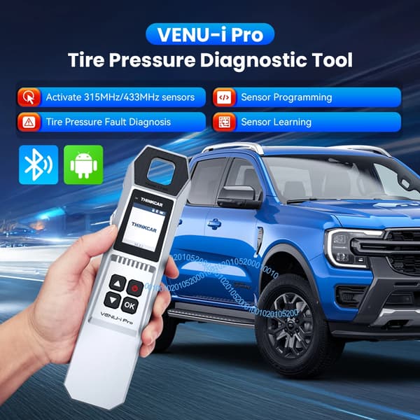 TPMS Detektionsværktøj, Bluetooth-forbindelse, Avanceret diagnostik,med 4 stk. sensorer