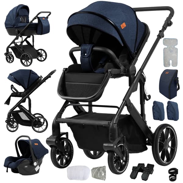 Babyskydd, 3-i-1 Design, Kompakt och Sammanfällbar,688-Blå