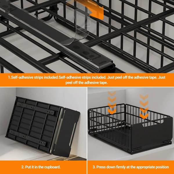 Opbevaringskurv, Sammenfoldeligt Design, Holdbar Metal Konstruktion,sort