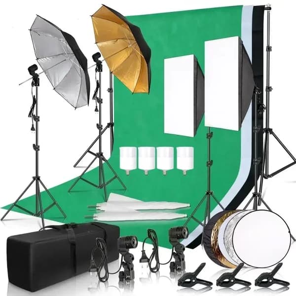 Fotografi Belysningskit, Softboxe, Baggrundsstativer,Foto Studio Sæt 36