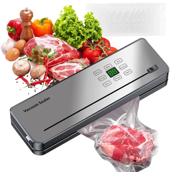 Vakuumforsegler, 5 Forseglingsmetoder, Automatisk Temperaturkontrol,120W