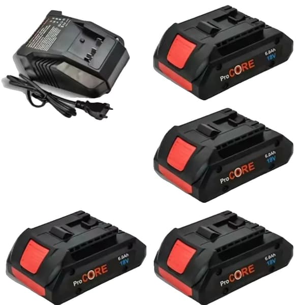 Batteri, 6.0Ah kapacitet, 18V spænding,6.0Ahx4 Opladerx1