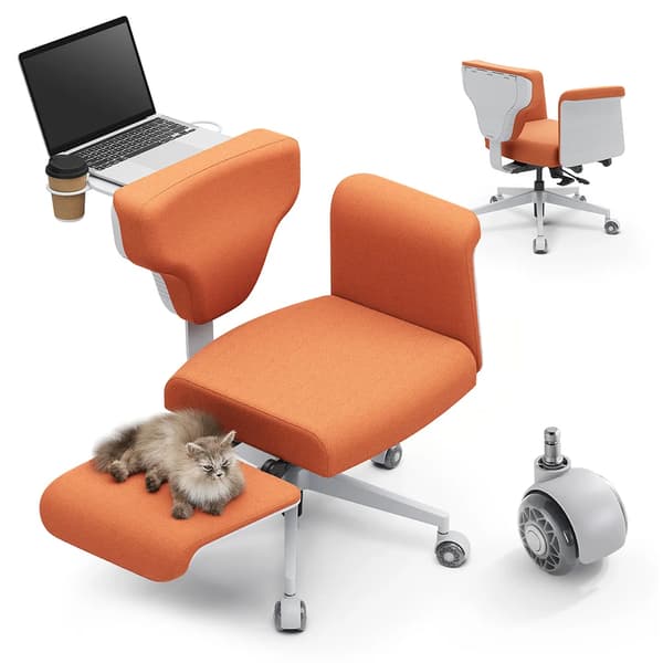 Stol, Flera Positioner, Ergonomisk Design,Apelsin